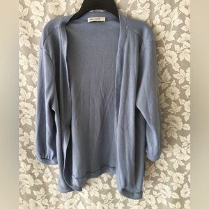 Grace Karin size Large waffle cardigan long sleeve soft blue